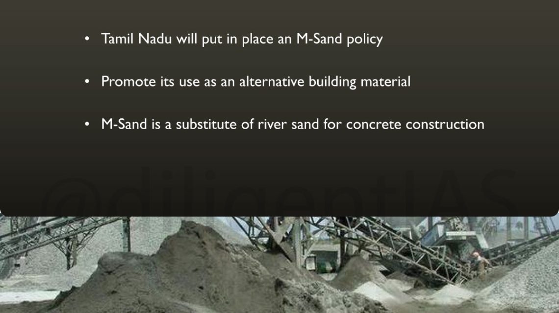 Manufactured sand (M-Sand) policy