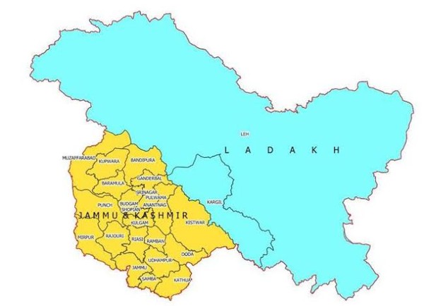New map of J&K and Ladakh
